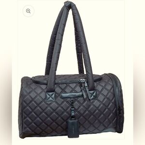Joan & David Diamond Quilted Nylon Duffel Bag